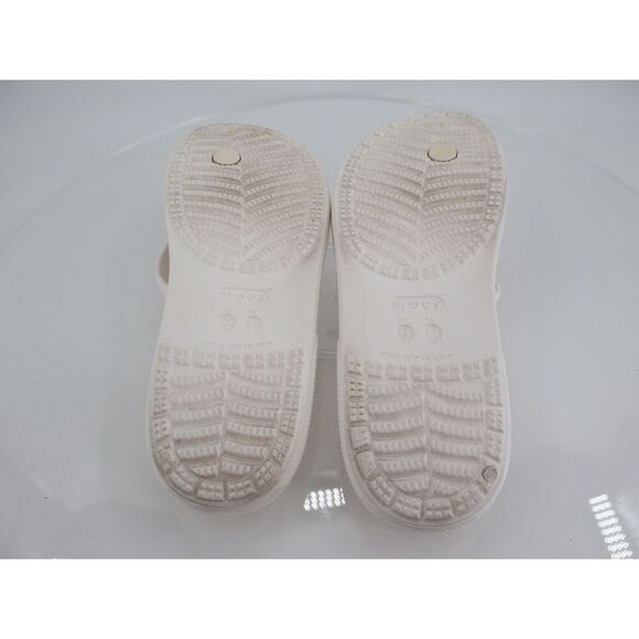 Crocs Women's Iconic Sandal Size 11 Wedge Thong Slide Flip Flop White Shoes - Picture 7 of 10